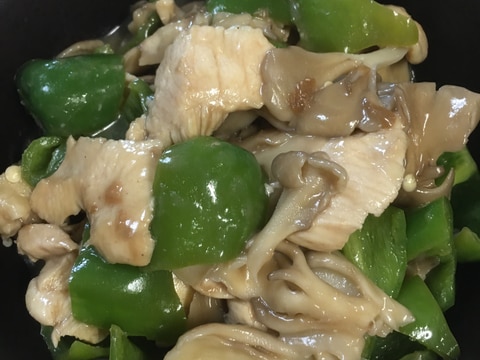 鶏むねと舞茸ピーマンの梅煮